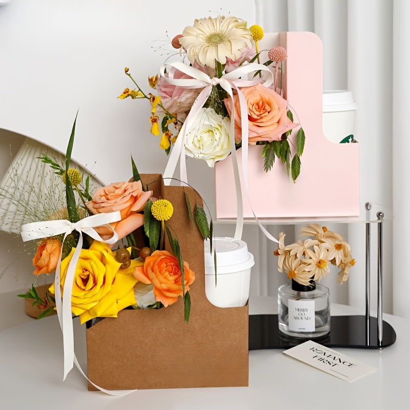 Flower Wrap Kraft - 12 Bolsas de Regalo de Papel